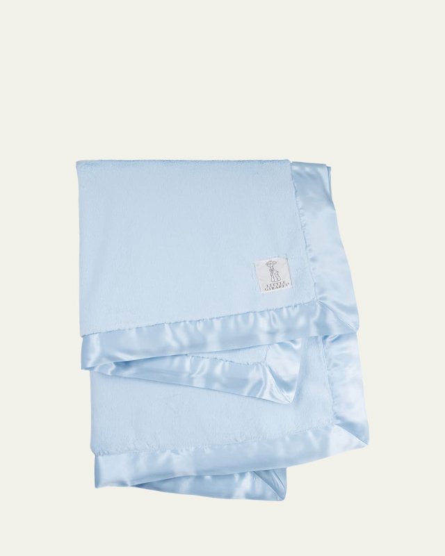 Luxe Solid Plush Baby Blanket w/ Satin Border
